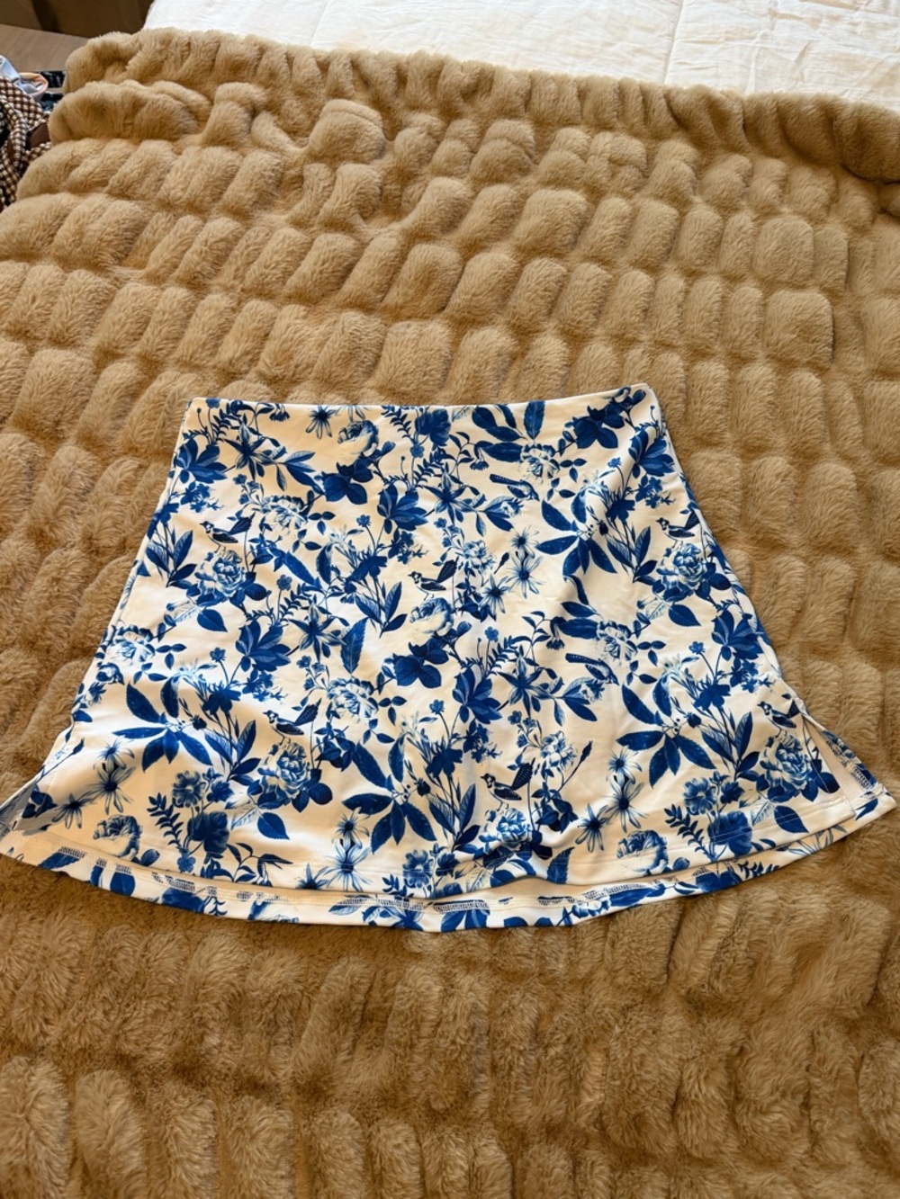 Skatie Blue and White Floral A-Line Skirt